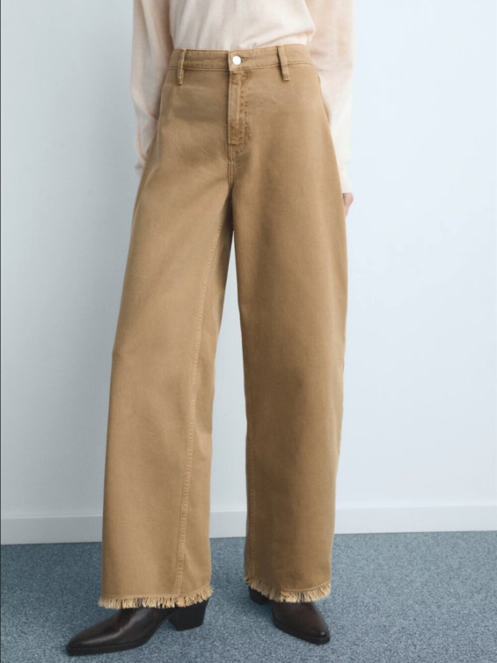 Artizia Community Cotton Wide Leg Tan Pants Sz 4